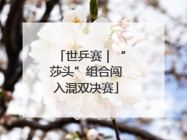 世乒赛｜“莎头”组合闯入混双决赛
